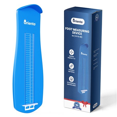 ORIENTO Pédimètre - Accessoire de Mesure du Pied pour Enfant et Adulte - Outil de Mesure du Pied - Pointures Européennes Standar