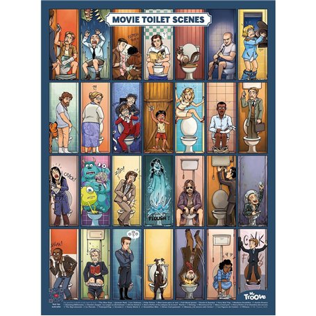 Mr. Troove - Movie Toilet Scenes - Poster 30 x 40 cm - Les Scènes Cultes du Cinéma aux Toilettes - Affiche de Films Originale &
