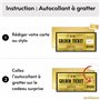 Milijou | Carte à gratter Ticket d'or | Golden Ticket | Carte d’embarquement cadeau surprise personnalisation destination, cadea