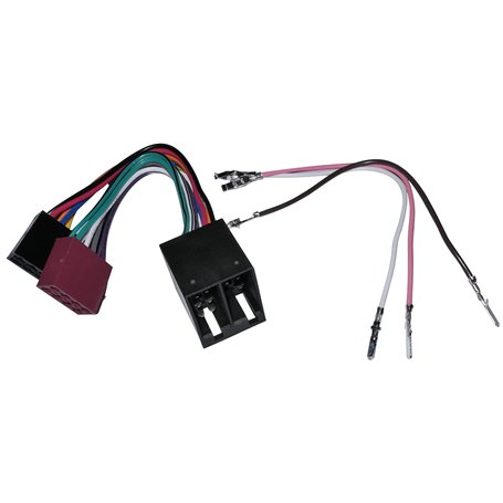 AERZETIX: Rallonge 16cm connecteur fiche ISO 16PIN 8+8 pour autoradio précâblée Faisceau Universel Alimentation+Son Haut parleur