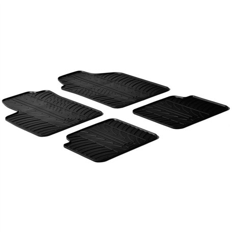 Gledring Set tapis de caoutchouc compatible avec Fiat 500 2007-2012 (T profil 4-pièces)