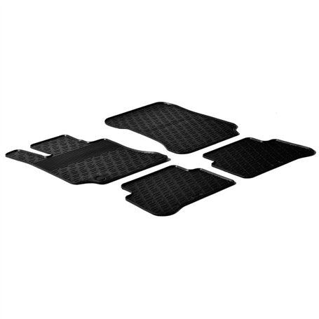 Set tapis de caoutchouc compatible avec Mercedes Classe-E W212 2009-2013 (G profil 4-pièces + clips de montage)