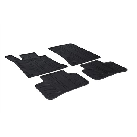 Gledring Set tapis de caoutchouc compatible avec Mercedes GLK X204 2008- (T profil 4-pièces + clips de montage)