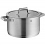 WMF Comfort Line Lot de 5 casseroles à induction avec couvercle en verre, en acier inoxydable Cromargan mat, graduation, lot de 