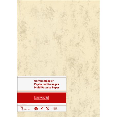 Brunnen Papier universel multi-usages Chamois marbré 80 g/m² Format A4