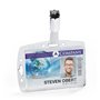 Durable - Porte-Badge Rigide pour 1 Carte de Sécurité + Clip - Dimensions Intérieures : 54 x 85 mm - 1 Unité 895619 Transparent