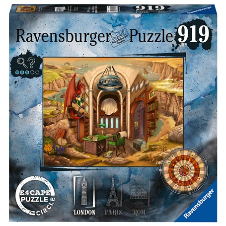 Ravensburger - Escape The Circle - Puzzle avec énigmes pour Adulte et Enfant à partir de 14 Ans - 919 pièces - Londres - Décrypt