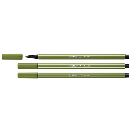STABILO Lot de 3 Stylos feutre Pen 68