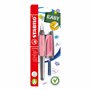 STABILO EASYbuddy Stylo-plume scolaire avec plume A pastel rose rouge encre bleue (effaçable) stylo unique avec cartouche inclus