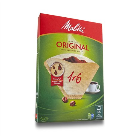 MELITTA Filtre Cornet Papier bte40 Brun 1x6
