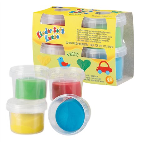 Feuchtmann Lot de 4 mini pâtes à modeler souples pour enfants de 80 g