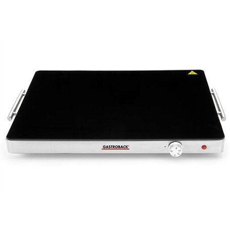 GASTROBACK 42491 Design Plaque de maintien au chaud 400 Verre thermique satiné Noir