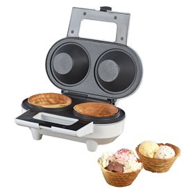 Gaufrier pour 2 coupelles à glace en gaufrette - 550 W [Rosenstein & Söhne]