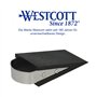 Westcott E-19003 00 Lot de 4 butoirs de porte en forme de cale avec poignée en acier inoxydable Noir 12 x 5 x 3 cm