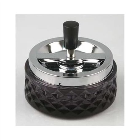 HA Cendrier tournant Chromé/verre fumé 12 cm