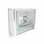 Relaxdays Boîte aux lettres murale en Inox avec porte en verre opal motif enveloppe 30