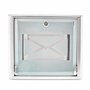 Relaxdays Boîte aux lettres murale en Inox avec porte en verre opal motif enveloppe 30,5 x 35,5 x 14 cm, gris argenté