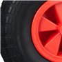 Relaxdays Roue de brouette 3.50-6, Caoutchouc, Jante en Plastique, Rechange pour Chariot, Jusqu’à 100 kg, Noir - Rouge