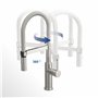 Robinetterie Villeroy & Boch Steel Expert Compact, haute pression, robinet avec fonction de commutation et bec pivotant, robinet