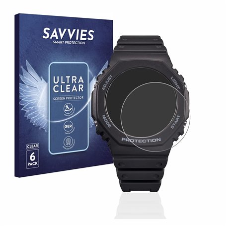 savvies Protection Ecran pour Casio G-Shock GA-B2100 (6 Pièces) - Film Protection Ultra Clair