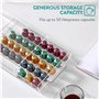 Navaris Distributeur de Capsules Café - Tiroir Rangement Capsule Cafe Transparent Compatible avec Nespresso - Porte Capsule Orga