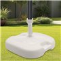 Pied de parasol en plastique - 45 x 45 cm - À remplir pour mâts de parasol jusqu'à 33 cm - Blanc - Support de parasol à remplir 