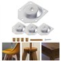 DOITOOL Lot de 4 plaques de Montage coudées à 14 degrés pour Pieds de Meubles, plaques de Fixation en T M8 avec boulons de Suspe