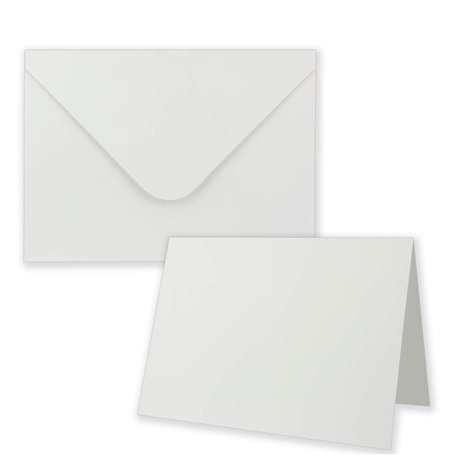 Lot de 20 cartes pliantes avec enveloppes plus grandes que le format B6 – Cartes d'invitation vierges – Cartes d'invitation blan