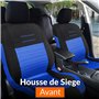 upgrade4cars Housses de Siège de Voiture Avant Universelle Noir Bleu | Housse de Sieges Auto Universel pour Conducteur et Passag