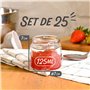 Praknu Pots à Confiture avec Couvercle - 25 Bocal en Verre 125 ml - Avec étiquettes & stylo - Étanche à l'air - Résistant au lav