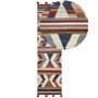 Tapis Kilim Multicolore en Laine 80 x 300 cm avec Pompons Oriental Fait Main Mrgashat