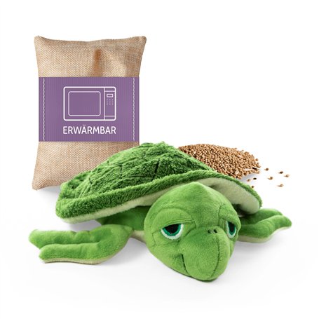Tortue verte peluche bouillotte déhoussable Habibi plush