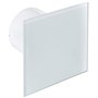 Ventilateur de salle de bain design avec façade en verre avec capteur d'humidité et hygrostat ainsi que minuterie et clapet anti