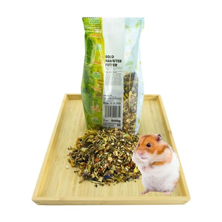 Getzoo Nourriture pour hamster doré 500 g I Orienté nature & équilibré I Grand choix de céréales urines I Avec fruits et légumes