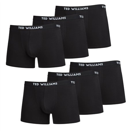 Ted Williams Lot de 6 Boxers Noir Homme