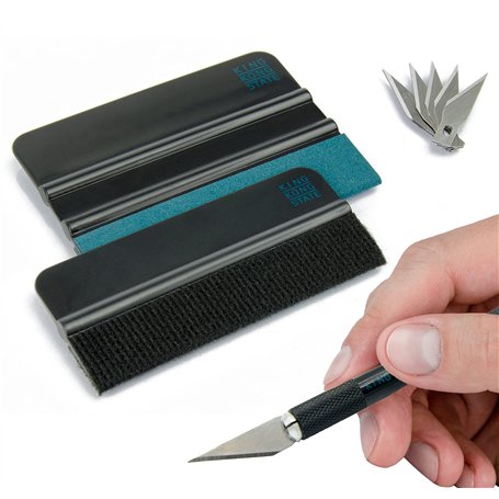 Kit de Raclettes Accessoires Voiture par KING KONG STATE – Outil Multifonctions Premium pour Application ou Raclage avec Cutter