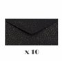 10 enveloppes noires avec doublure métallique dorée 110 x 220 mm pour cartes de vœux noël cartes cadeaux invitation chèques-cade
