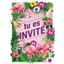 Edition Colibri 10 invitations en Français ALOHA Fête avec Flamant Rose: lot de 10 cartes d'invitation pour un anniversaire de f