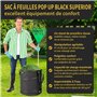 TTL Garden Black Supererior - Lot de 2 sacs de jardin Pop Up - 85 l - Double fond - 260 g/m² - Extra stables - Oxford 600D - 85 