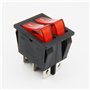 Interrupteur à bascule double 6 broches 250 V 16 A/AC - Interrupteur à bascule rouge éclairé - Marche/Arrêt