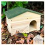 WILDLIFE HOME Maison pour hérisson en bois résistant à l'hiver avec sol et toit à pente résistant aux intempéries I Mangeoire po