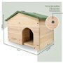 WILDLIFE HOME Maison pour hérisson en bois résistant à l'hiver avec sol et toit à pente résistant aux intempéries I Mangeoire po