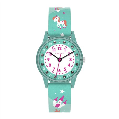 Cander Berlin MNA 4030 J Montre d'apprentissage analogique pour enfant 3 ATM Étanche 3 ATM Motif licorne