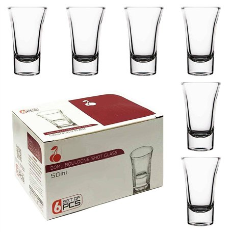 KRADLUX Lot de 6 verres à liqueur 50 ml | Verres à liqueur 5 cl | Parfaits pour les shots de liqueur