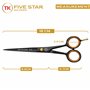 Five Star Solingen Midnight Premium Ciseaux de coiffeur extra tranchants 6,5" pour homme, femme et enfant pour cheveux fins et é