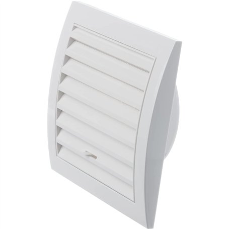 LIRAST Ø 100mm Blanche Réglable Grille de Ventilation en Plastique - Grill D'aération avec Moustiquaire