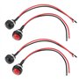 OTOTEC Lot de 4 Mini-interrupteurs Ronds étanches à Bouton-poussoir Momentané 12 Mm Trou de Montage 1/2" Marche/arrêt PBS-33B 3