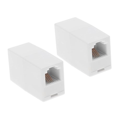 EMSea 2pcs RJ11 6P4C Connecteur Femelle à Femelle RJ11 6P4C Coupleur Inline BT Câble de Ligne Téléphonique Adaptateur Accessoire