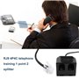 eMagTech Lot de 2 adaptateurs de formation téléphonique en Y RJ9 4P4C - Répartiteur de tête en cristal compatible avec Cisco - C