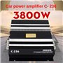 Aisuoka Amplificateur de Voiture en Alliage D'Aluminium Noir Haute Puissance C-236 3800W 2 Canaux pour Caisson de Basses de Voit
